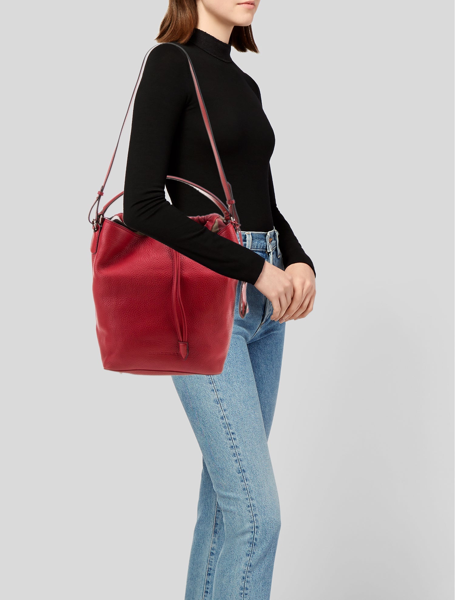 Burberry Leather Bucket Bag